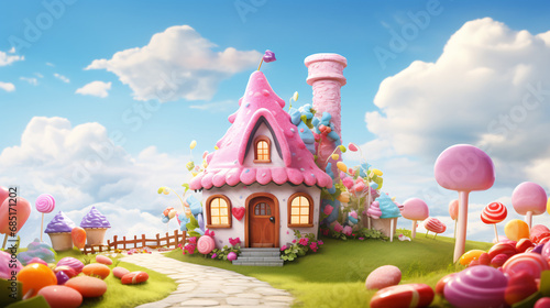 Home Sweet Home: Whimsical House Background Image, Eliciting Warmth and Comfort.