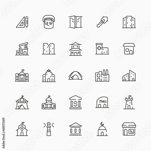 Building Construction Icon Light Icons Pack