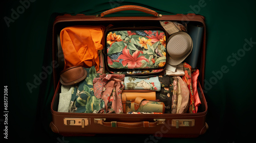 Valise bien rangée pour partir en voyage photo