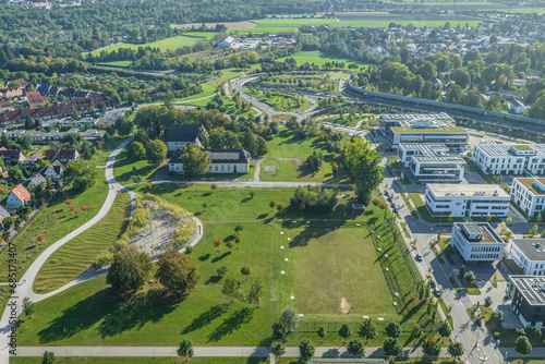 Augsburg rund um den Sheridan-Park in Pfersee, Blick auf den südlichen Teil des Parks