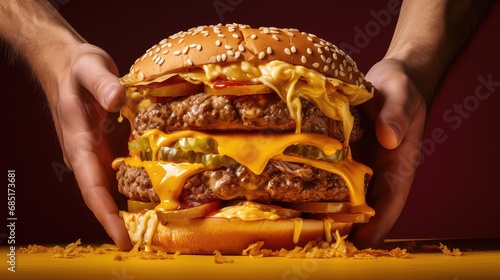 background unhealthy burger food close illustration fast junk, meal tasty, greasy calories background unhealthy burger food close photo