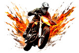 Dirt bike rider on transparent background, Motocross, Action-Sport-Concept. PNG
