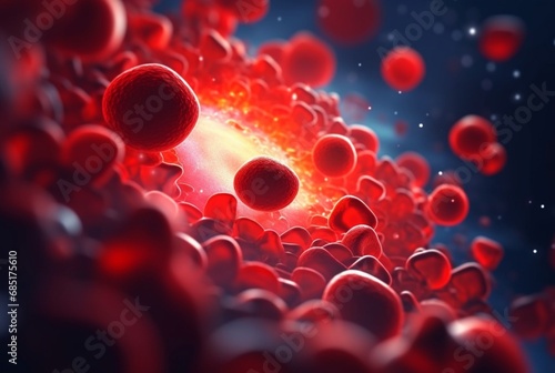 medical health human red blood cells illustration. generative ai photo