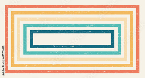 Abstract Colorful vintage 1970 Hippie Retro Minimal stylish wallpaper background of rainbow groovy Wavy Line design with dirty texture. use to cloth, textile, poster, banner, decorative, wall art.