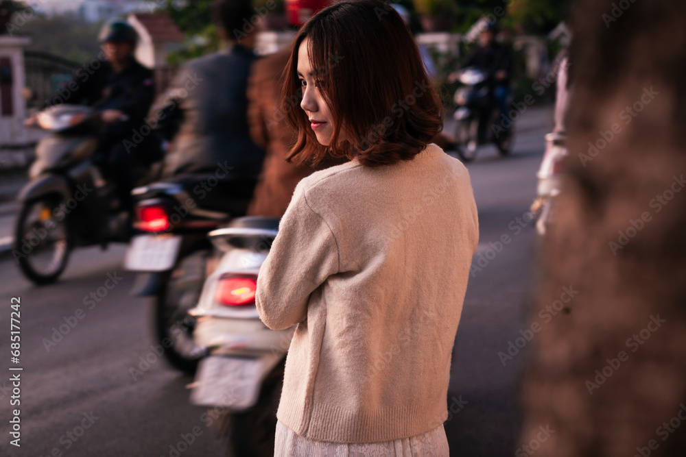 woman walking in the park