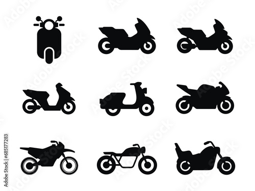 Motorbike icon set isolated on white background © Vandhira