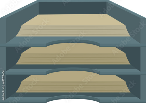 Stationary paper tray icon cartoon vector. Empty stack. File data letter