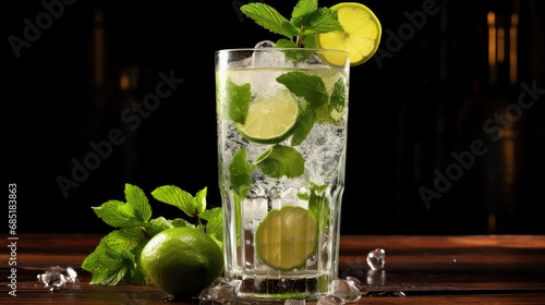 bar glass mojito drink classic illustration alcohol beverage, fresh refreshment, summer party bar glass mojito drink classic