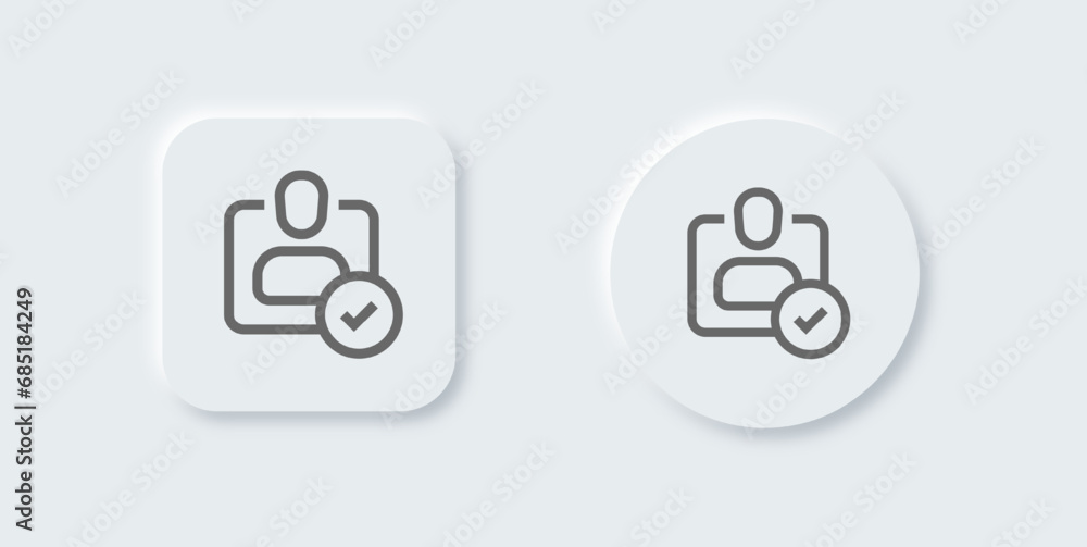 Online line icon in neomorphic design style. Account signs vector illustration. Online line icon in neomorphic design style. Account signs vector illustration.