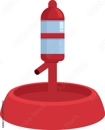 Red striped drinker icon cartoon vector. Canine store zoo. Space frame care