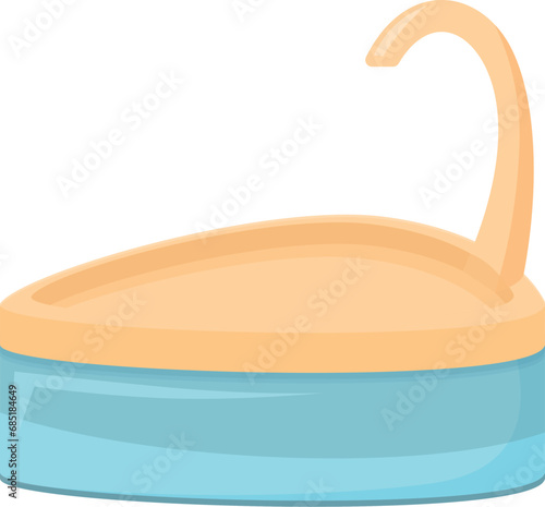 Basin drinker icon cartoon vector. Container feed. Animal travel empty