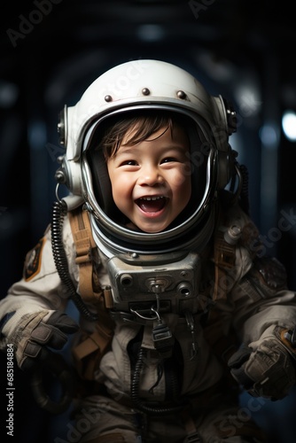 astronaut little boy in space © nataliya_ua