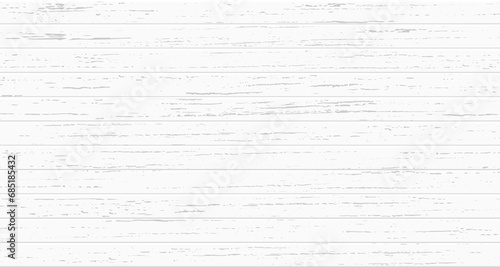 Wood white plank board background. Horizontal floor texture. Wooden timber banner. Template for decor, interior, signboard, parquet. Vector illustration