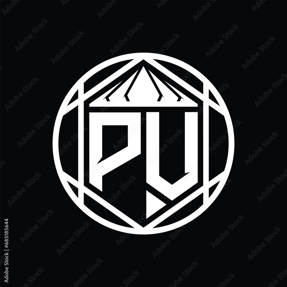 PV Letter Logo monogram hexagon slice crown sharp shield shape isolated circle abstract style design PV Letter Logo monogram hexagon slice crown sharp shield shape isolated circle abstract style design