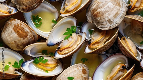 shell clams seafood food steamed illustration lemon sea, restaurant table, black cuisine shell clams seafood food steamed photo