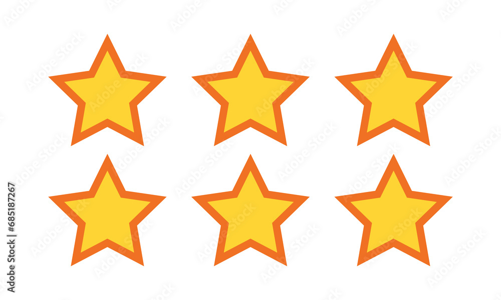 Fototapeta premium Set of favorite Gold or flat star icons for apps and websites.