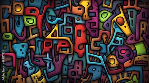 Colorful Abstract Graffiti Art Style Background