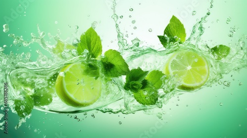 leaf splash juice drink minty illustration green lemon, ingredient fresh, refreshment fruit leaf splash juice drink minty