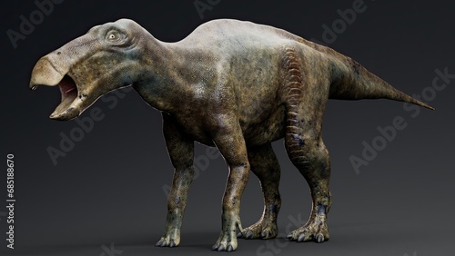 Shantungosaurus render of background. 3d rendering © racksuz