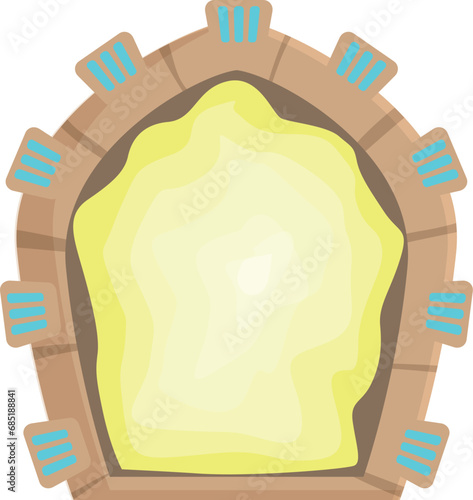 Digital portal icon cartoon vector. Fantasy gate. Ring energy cave