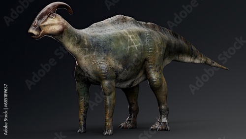 Parasaurolophus render of background. 3d rendering © racksuz