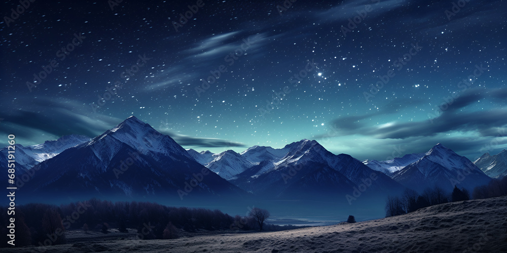 winter mountain landscape,Night Wallpaper,Summer mountains with a clear ...