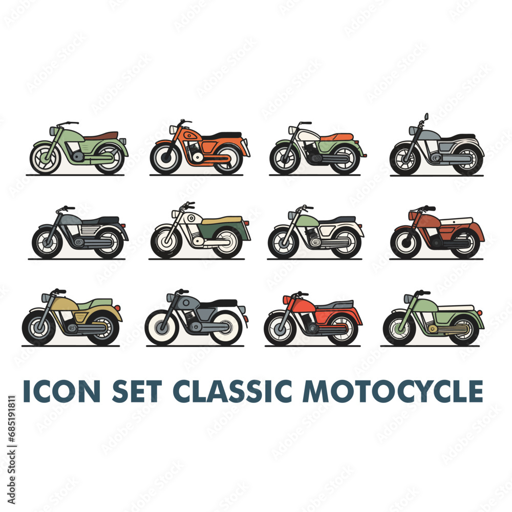 Obraz premium set of motorcycle