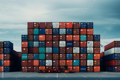 container cargo freight ship (AI Generated)