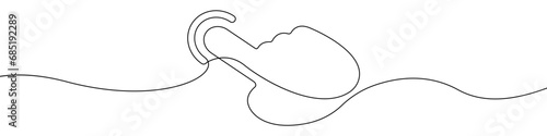 Smart touch one line drawing vector icon. Finger touch outline icon. Vector continuous hand line drawing. Vector pressing hand background.