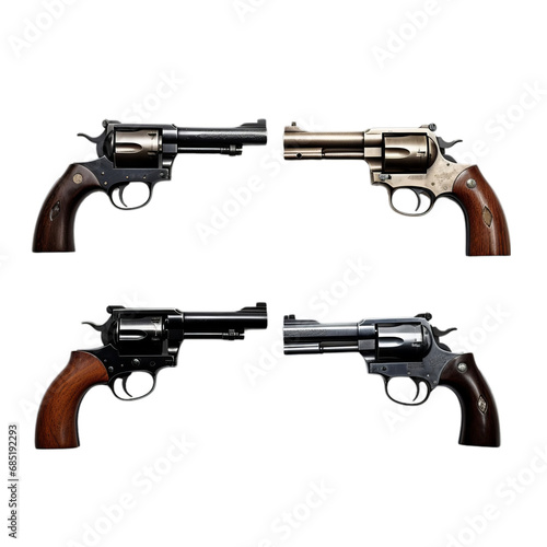 Three Revolvers in Different Positions photo