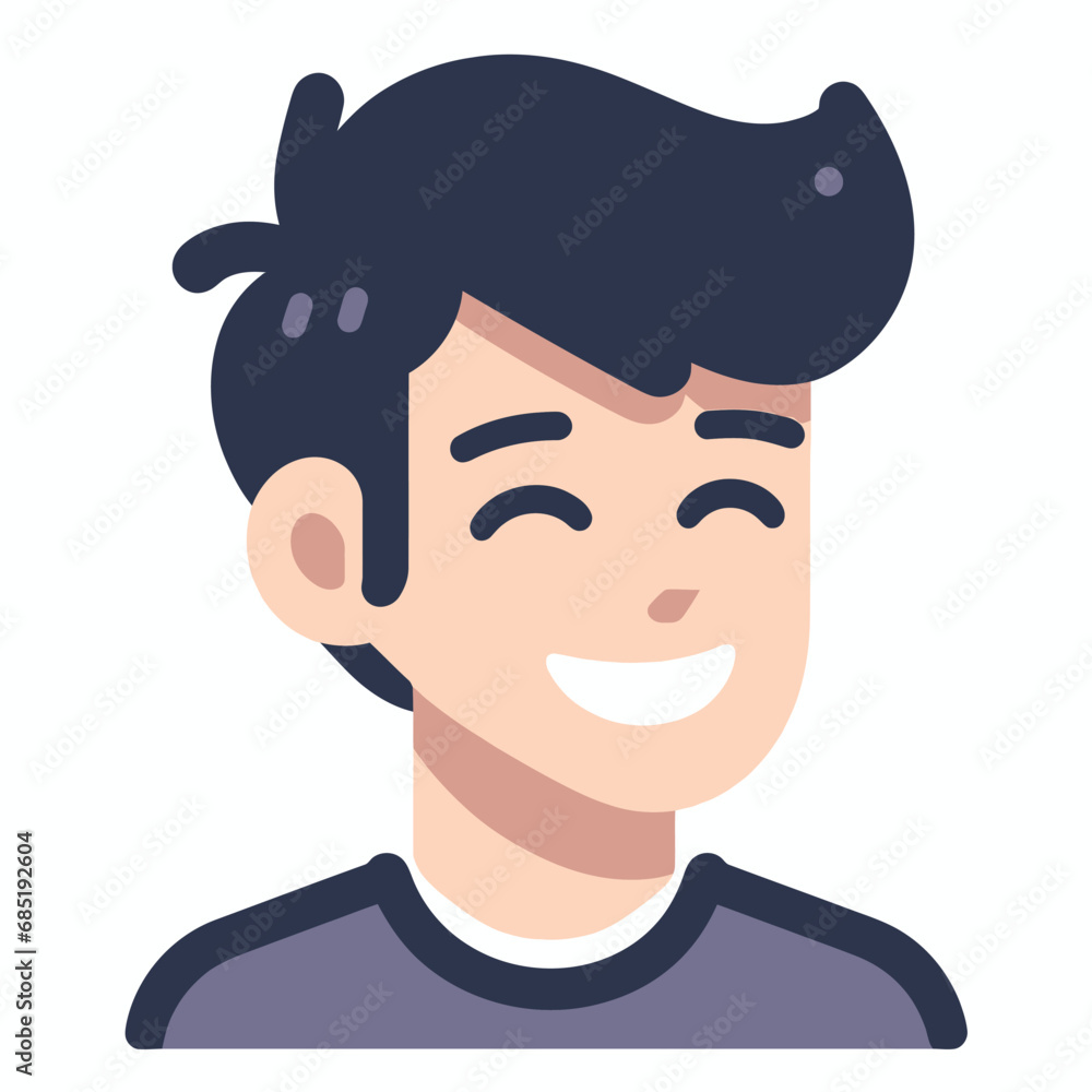 isolated Smiling Young Man Avatar solid vector Illustration isolated Smiling Young Man Avatar solid vector Illustration