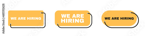 We are hiring, join our team speech bubble illustration