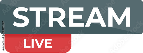 Live air stream icon cartoon vector. Play video virtual. Radio show button