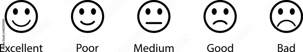 Fototapeta premium Emoticons set. Emoji faces collection. Emojis flat style. Happy and sad emoji.