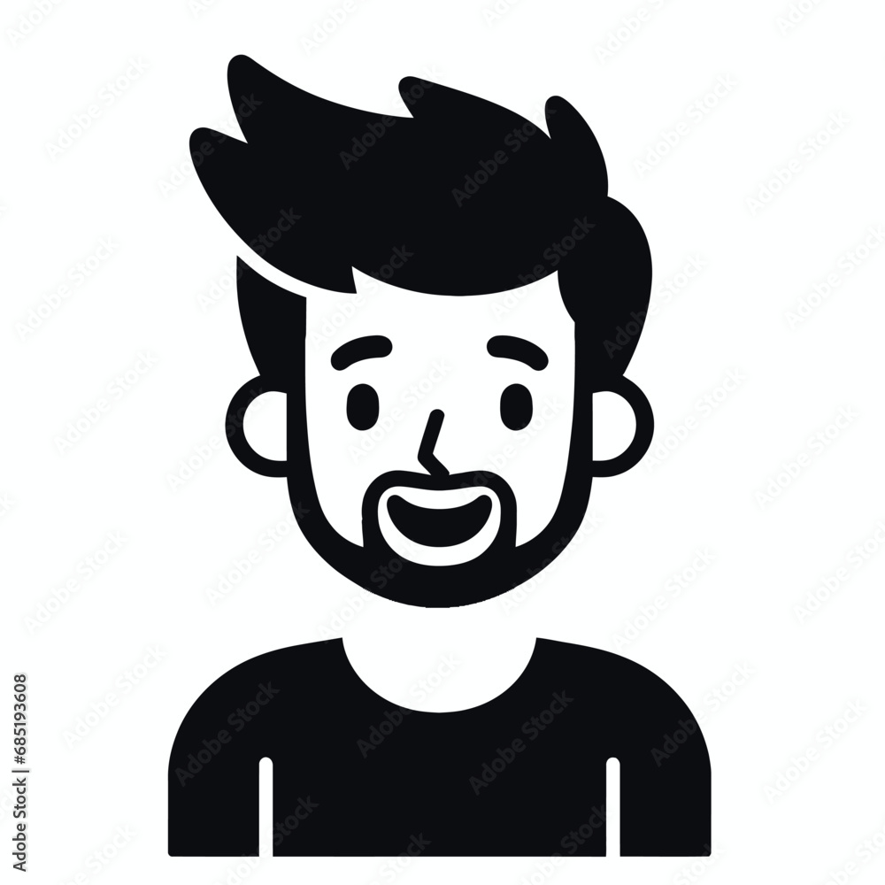 isolated Smiling Young Man Avatar solid vector Illustration isolated Smiling Young Man Avatar solid vector Illustration