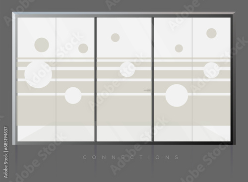 Wall Graphic - Vinyl Frosted Film - Connection Theme - Stock Illustration