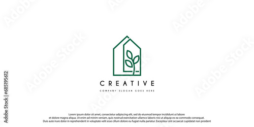 Nature house logo with green color can be used as symbols, brand identity, company logo, icons, or others. Color and text can be changed according to your need.