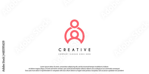 Abstract People symbol, togetherness and community concept design, creative hub, social connection icon, template and logo set