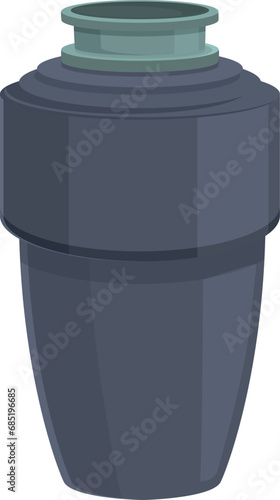 Food waste disposer compost icon cartoon vector. Recycle bin. Eco basket metal