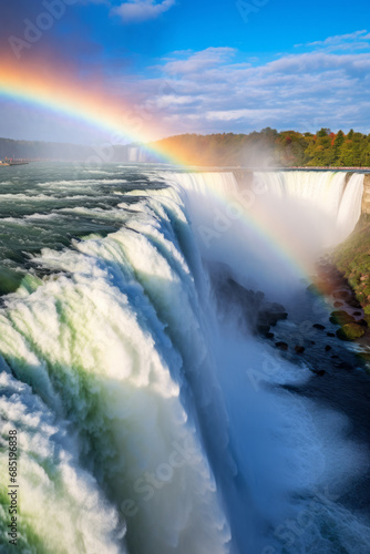 Spectacular rainbows at Canadian side of Niagara Falls