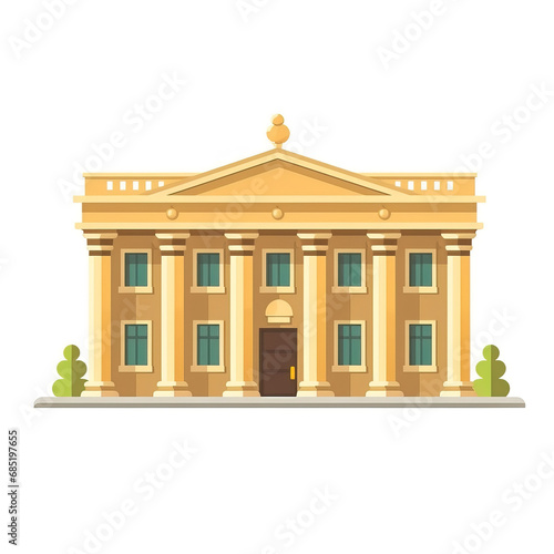flat style building with columns and windows clip art preview