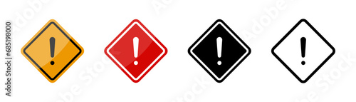 Attention icon. Warning sign. Caution, attention icons set. Attention sign