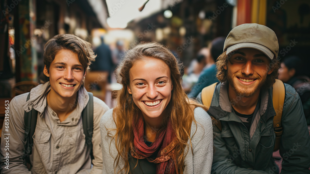 Three friends on a trip around the world Three friends on a trip around the world