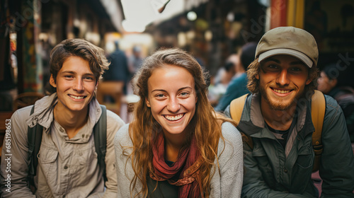 Three friends on a trip around the world