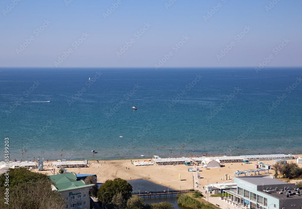 View of the city of Anapa from the Ferris wheel in summer in 2023