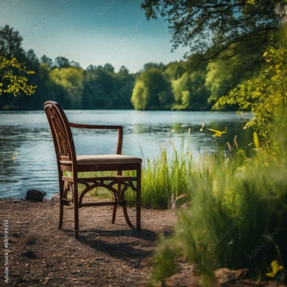 Fototapeta premium bench on the lake