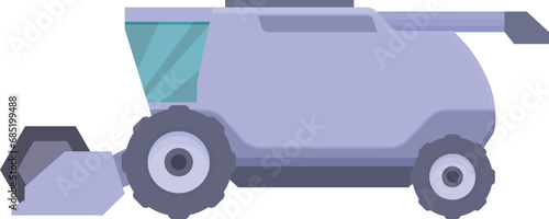 Farm combine harvester icon cartoon vector. Planter vehicle. Rural field