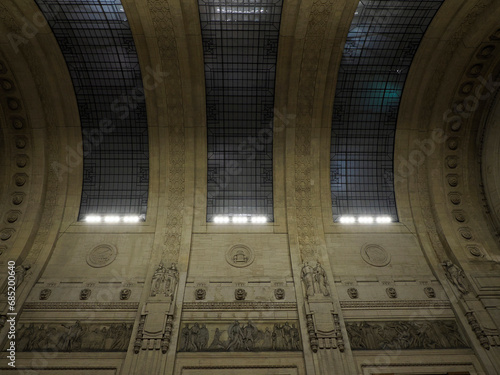 milan Central rail station at night photo