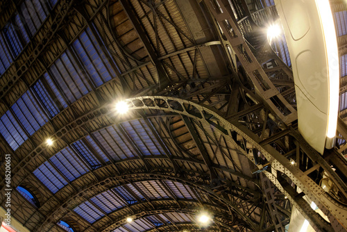 milan Central rail station at night photo