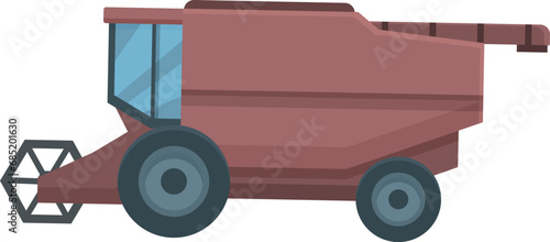 Combine harvester truck icon cartoon vector. Warm transport village. Grains reaping